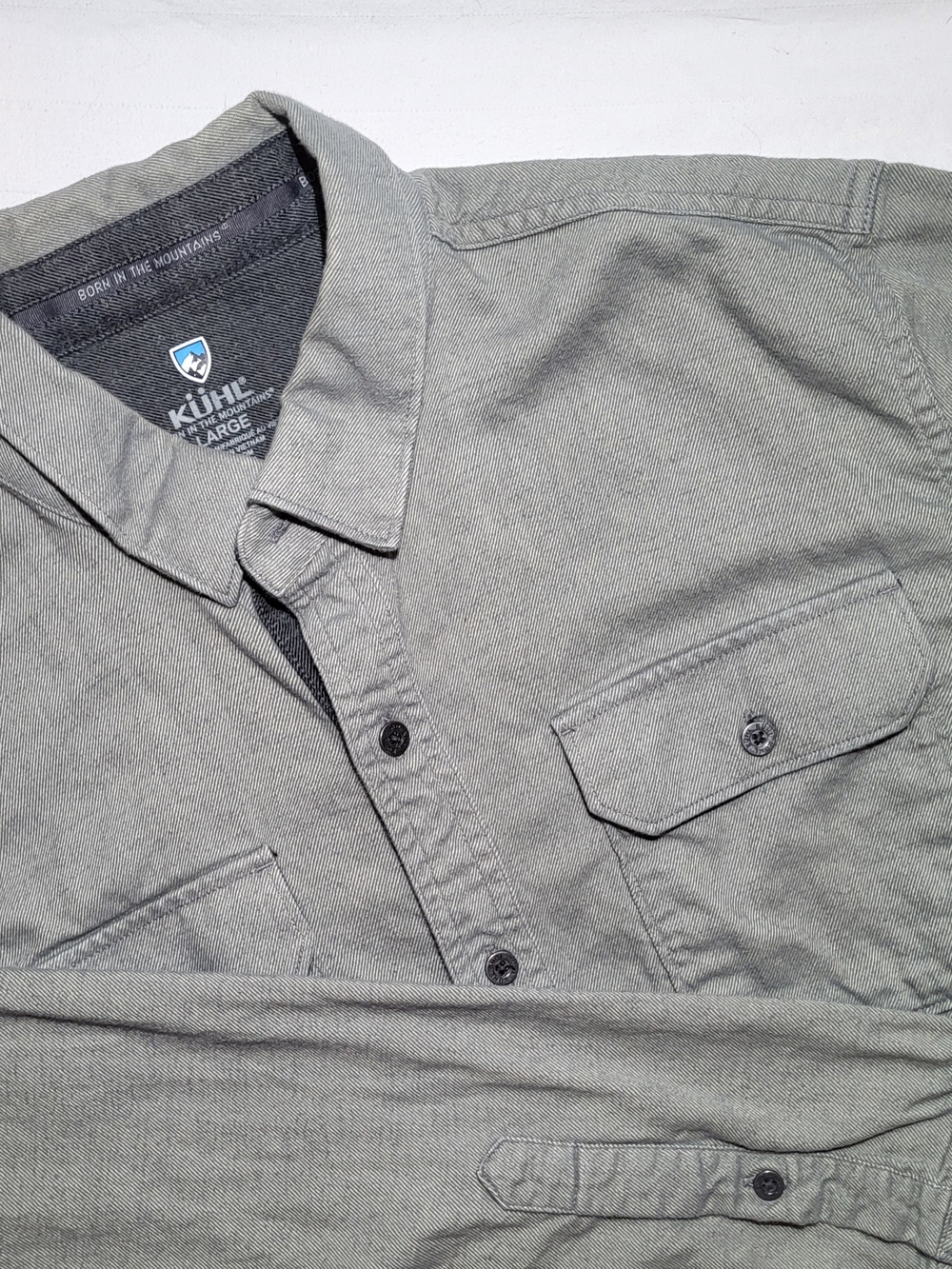 Kuhl Men's Light Gray Casual Button-Down Flannel